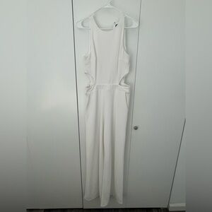 Express white side cutout jumpsuit